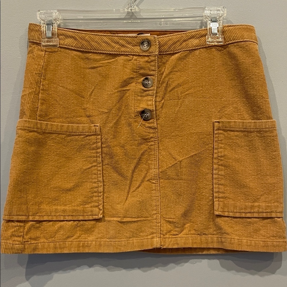 Corduroy Button-Front golden Tan Skirt Zara kids 13/14
